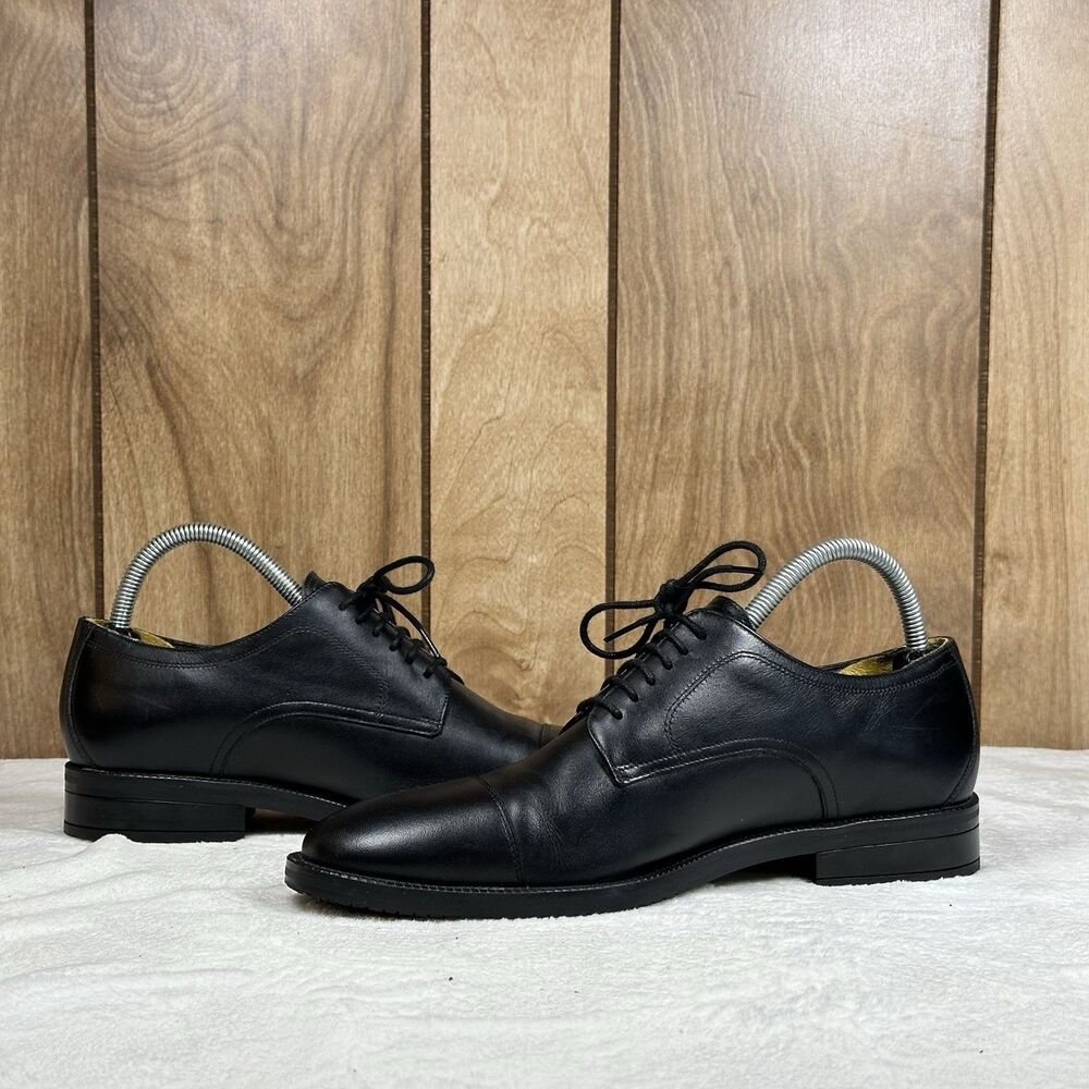 COLE HAAN Grand 36ØDress Shoes Men's 7 M Cap Oxford Black Leather Lace Up C34136